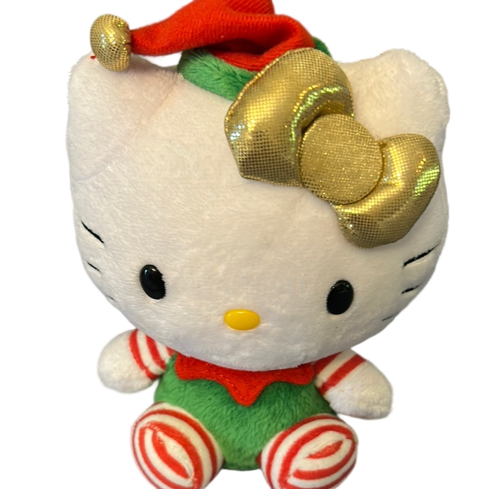 Hello Kitty Holiday Plush with Gold Bow